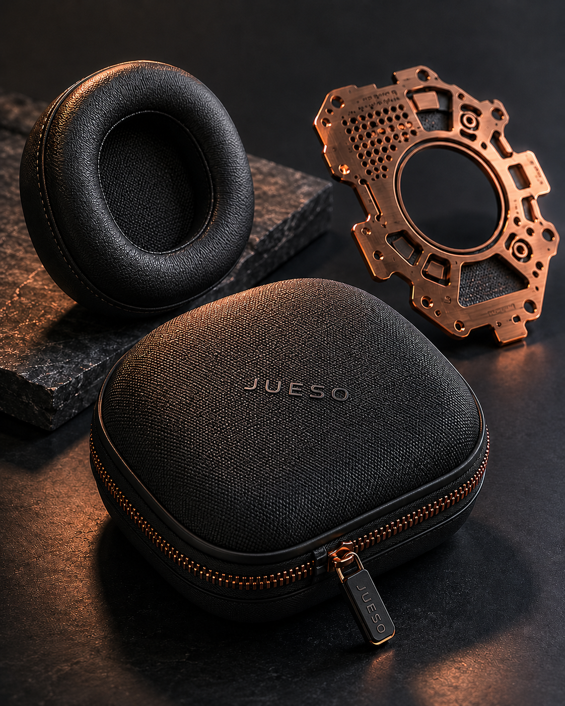 JUESO products: acoustic cushions, EVA case and die-cut component